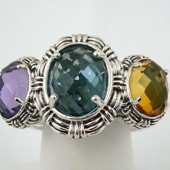 Hilary Joy 4.16ct Multigem 3-Stone Ring - Picture 3 of 12